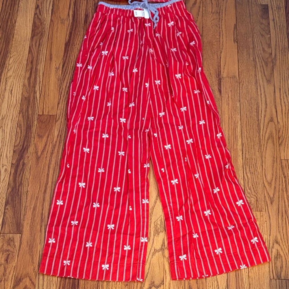 Aerie Flannel Stripes and Bows Pajama Pants ⭐️